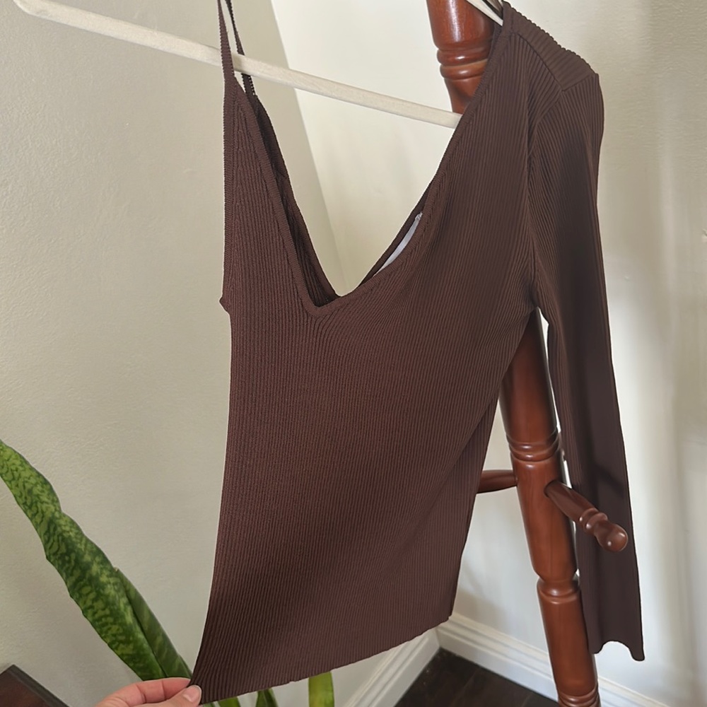 Zara one shoulder knit top